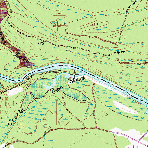 Topographic Map of Gum Slough, TX
