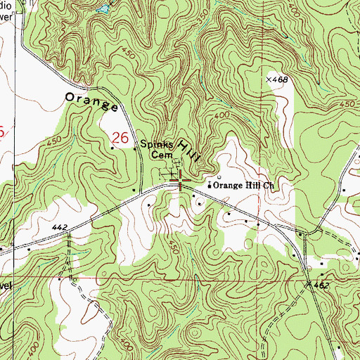 Topographic Map of Spinks Chapel (historical), AL