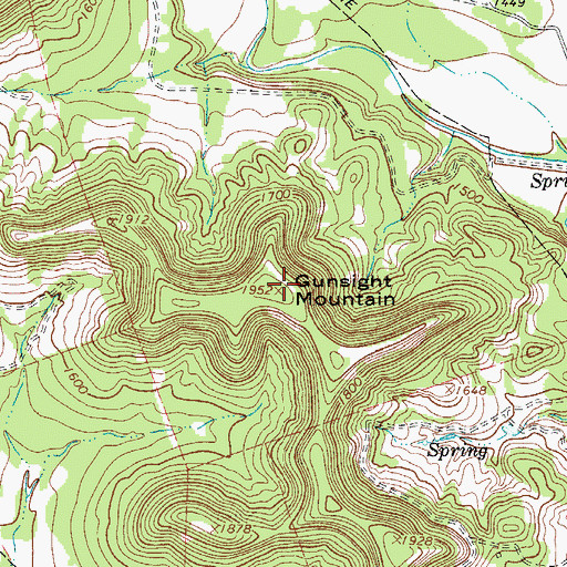 Topographic Map of Gunsight Mountain, TX