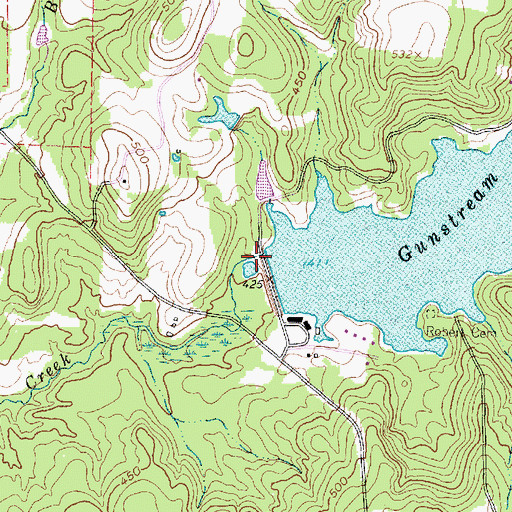 Topographic Map of Gunstream Lakes, TX