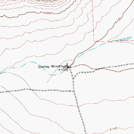 Topographic Map of Gurley Windmill, TX