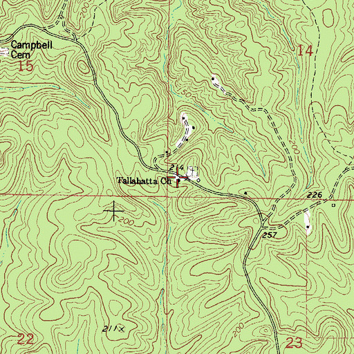 Topographic Map of Tallahatta Cemetery for Blacks, AL