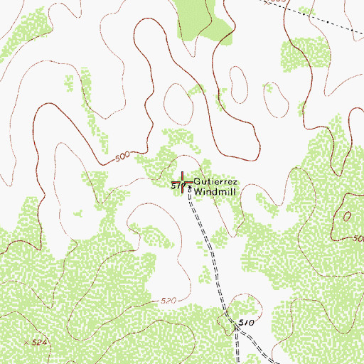Topographic Map of Gutierrez Windmill, TX