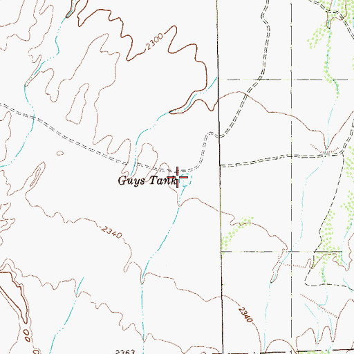 Topographic Map of Guys Tank, TX