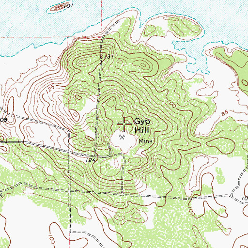 Topographic Map of Gyp Hill, TX