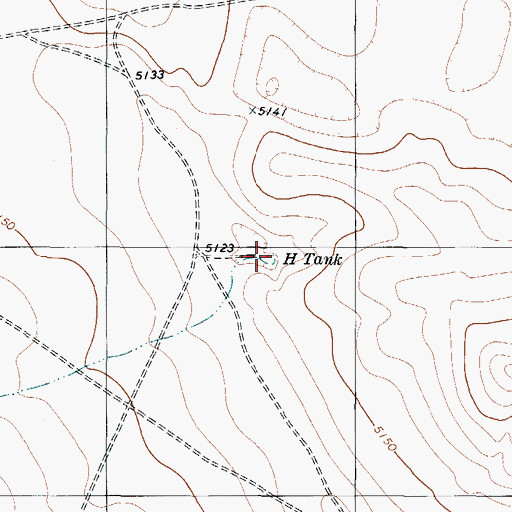 Topographic Map of H Tank, TX