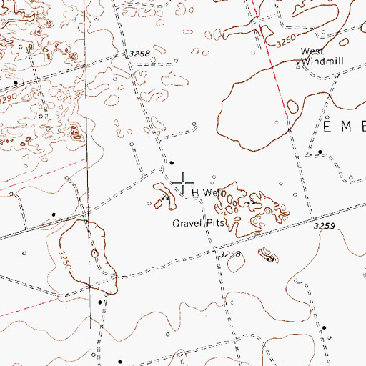 Topographic Map of H Well, TX