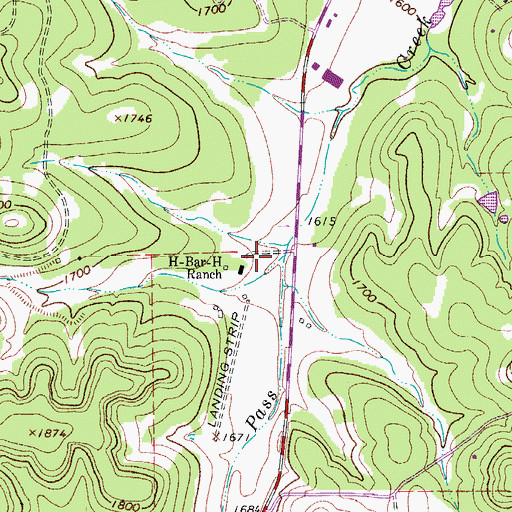 Topographic Map of H-Bar-H Ranch, TX