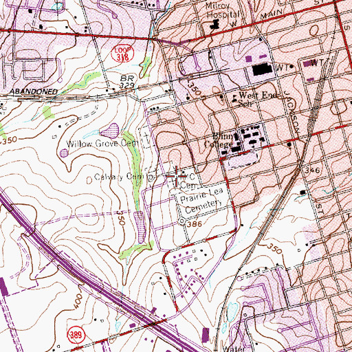 Topographic Map of HIC Cemetery, TX