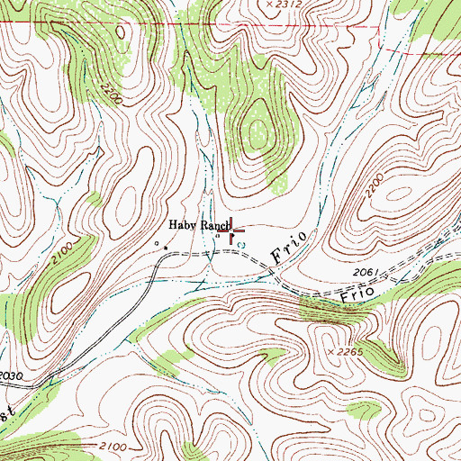 Topographic Map of Haby Ranch, TX
