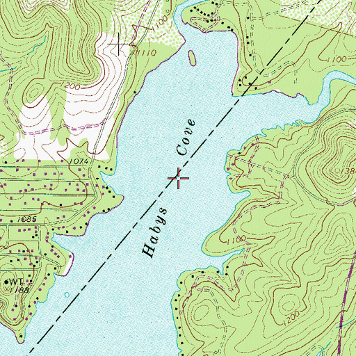 Topographic Map of Habys Cove, TX