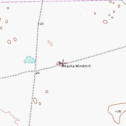 Topographic Map of Hacha Windmill, TX