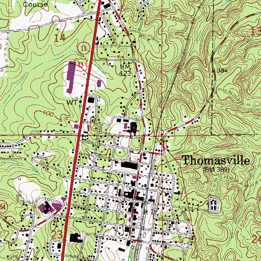 Topographic Map of Thomasville Elementary School, AL