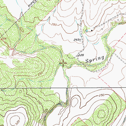 Topographic Map of Hackberry Creek, TX