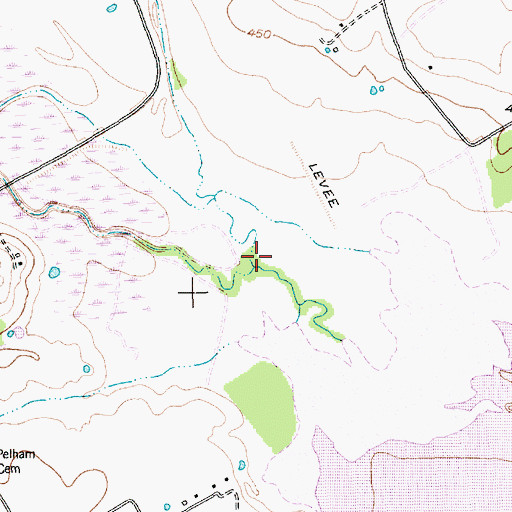 Topographic Map of Hackberry Creek, TX