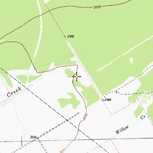 Topographic Map of Hackberry Creek, TX
