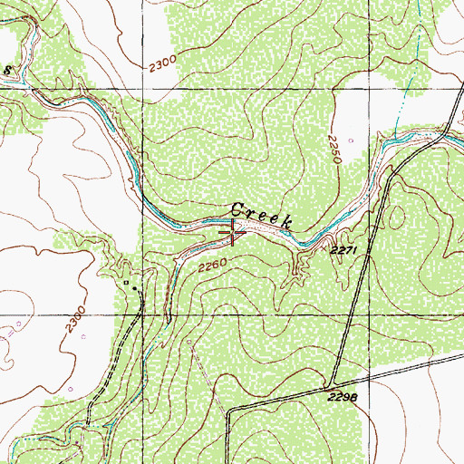 Topographic Map of Hackberry Creek, TX