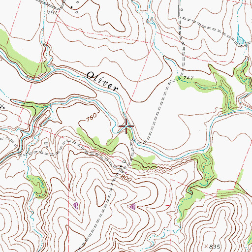 Topographic Map of Hackberry Creek, TX