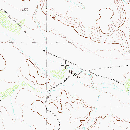 Topographic Map of Hackberry Draw, TX