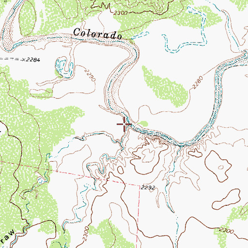 Topographic Map of Hackberry Draw, TX