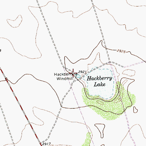 Topographic Map of Hackberry Windmill, TX