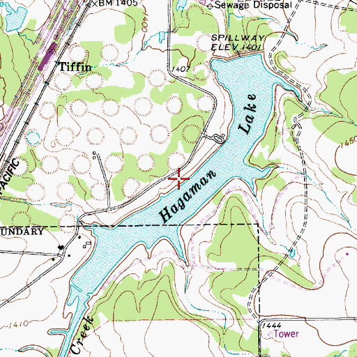 Topographic Map of Hagaman Lake, TX