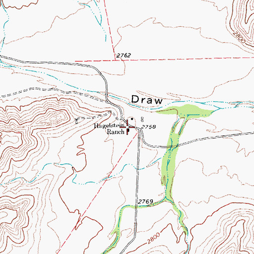Topographic Map of Hagelstein Ranch, TX