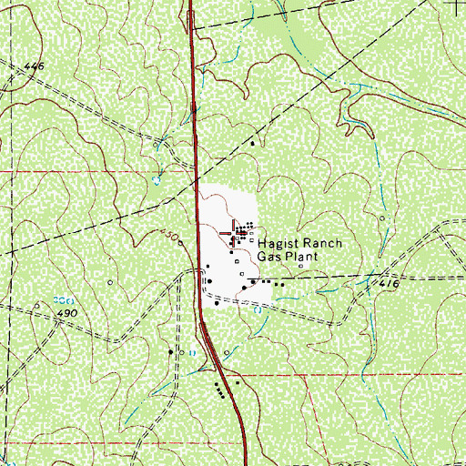 Topographic Map of Hagist Ranch Gas Plant, TX