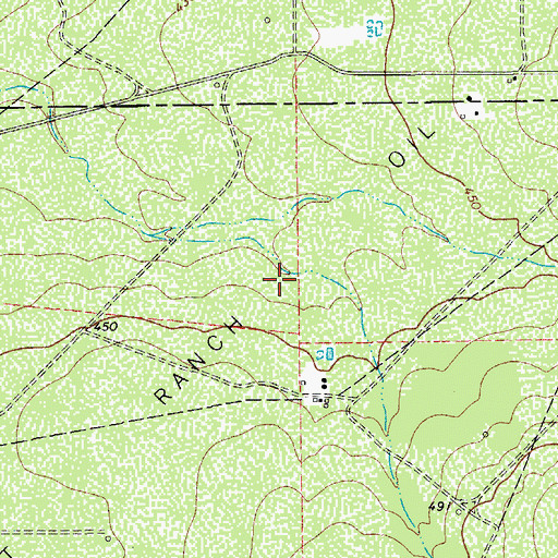 Topographic Map of Hagist Ranch Oil Field, TX