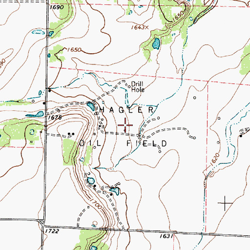 Topographic Map of Hagler Oil Field, TX