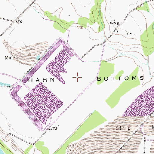 Topographic Map of Hahn Bottoms, TX