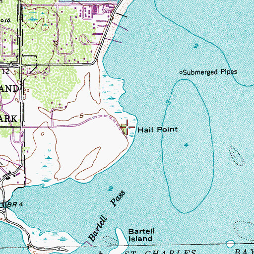 Topographic Map of Hail Point, TX