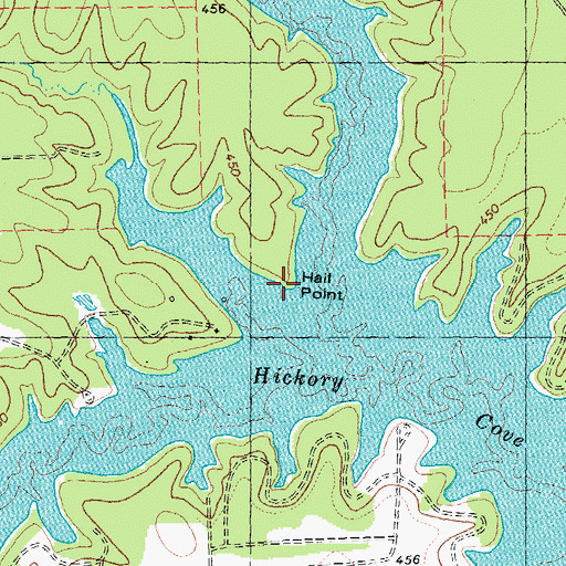 Topographic Map of Hail Point, TX