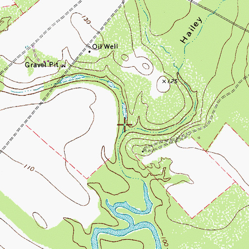 Topographic Map of Hailey Hollow, TX