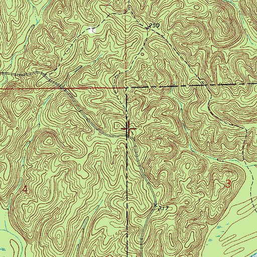 Topographic Map of Turkey Shoals, AL