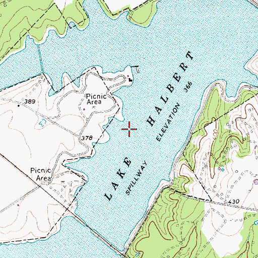 Topographic Map of Lake Halbert, TX