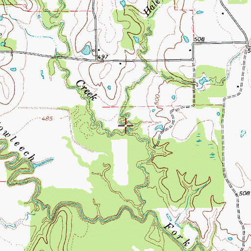 Topographic Map of Hale Creek, TX