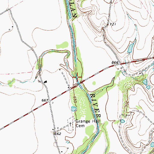 Topographic Map of Haley Branch, TX