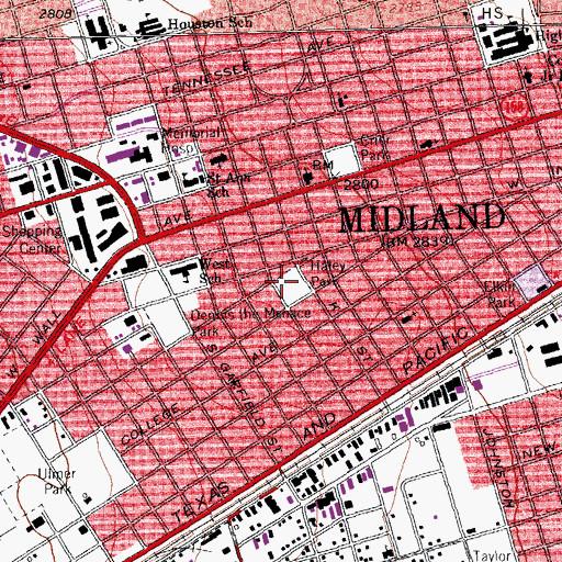 Topographic Map of Haley Park, TX