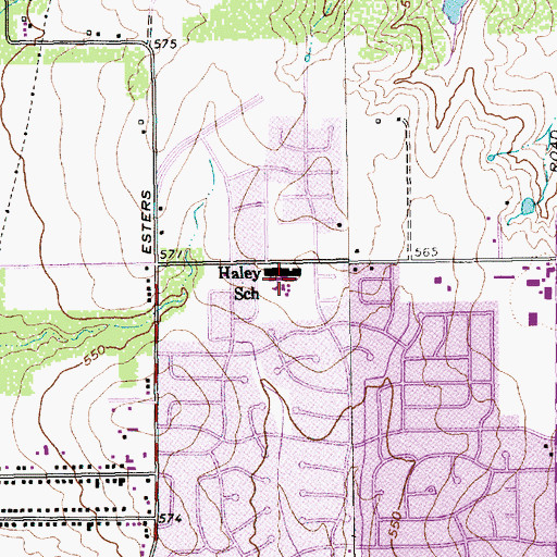 Topographic Map of Haley School, TX