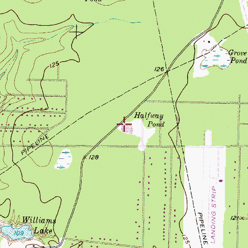 Topographic Map of Halfway Pond, TX