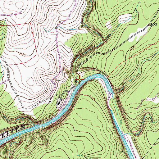Topographic Map of Halifax Creek, TX