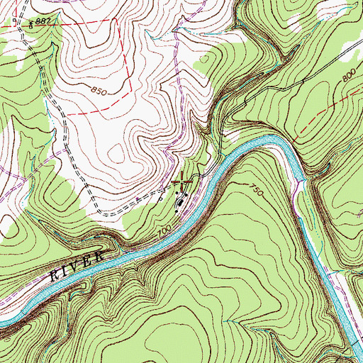 Topographic Map of Halifax Ranch, TX