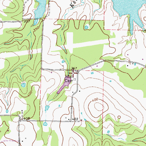 Topographic Map of Hall Cemetery, TX