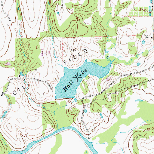 Topographic Map of Hall Lake, TX