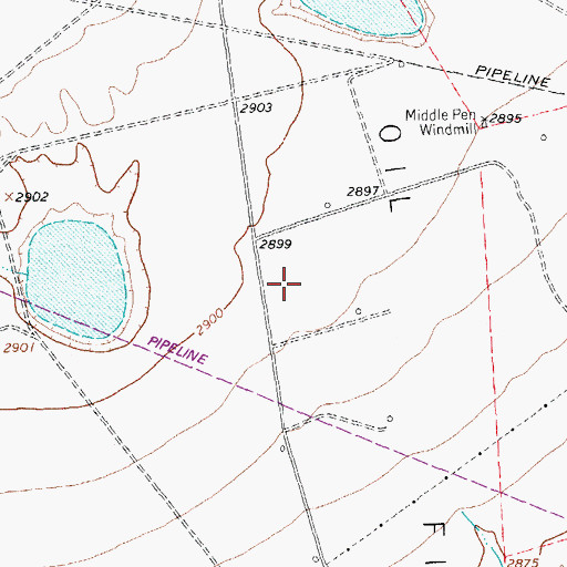 Topographic Map of Hallanan Oil Field, TX