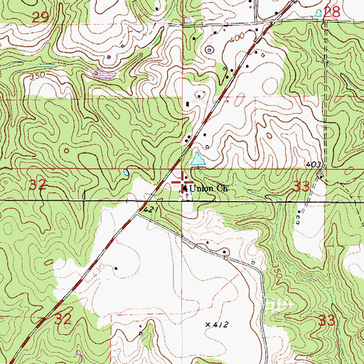 Topographic Map of Union Baptist Church, AL