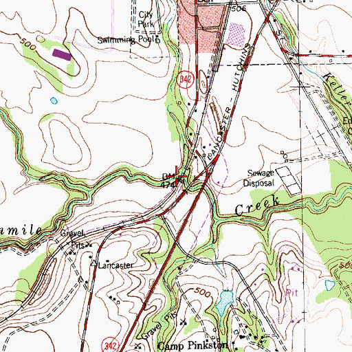 Topographic Map of Halls Branch, TX