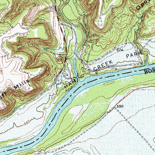 Topographic Map of Ham Creek, TX