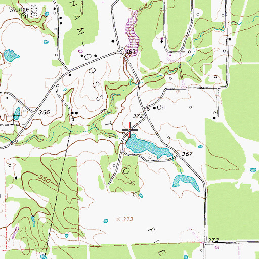 Topographic Map of Ham-Gossett Oil Field, TX